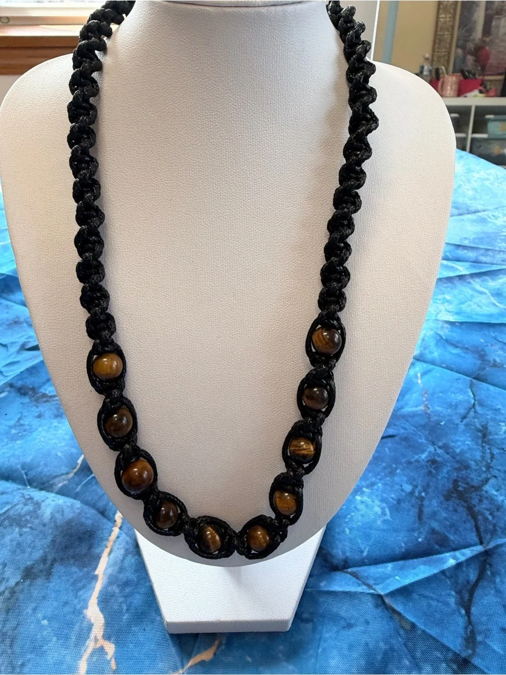 Men’s beaded rope necklace NWT!